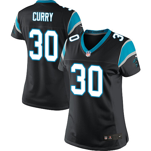 Women's Elite Stephen Curry Nike Jersey Black Home - #30 NFL Carolina Panthers